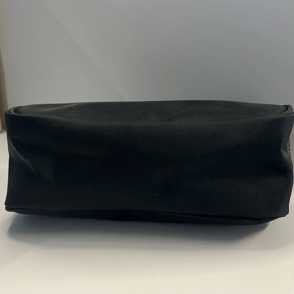 Salvatore Ferragamo Black Nylon Zip Make Up Bag Pouch